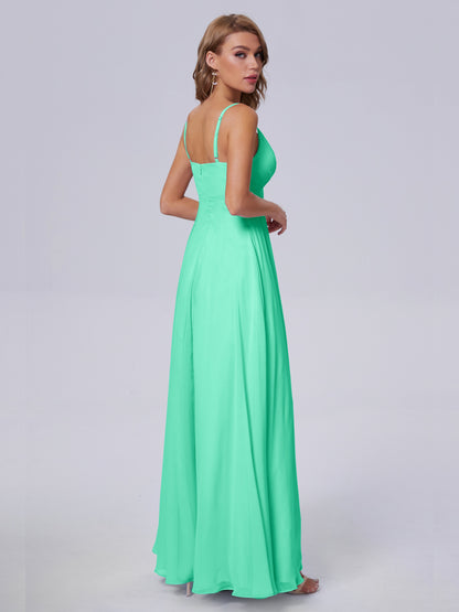 Laila Affordable Spaghetti Straps Chiffon Bridesmaid Dresses