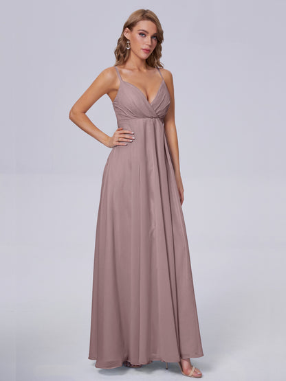Laila Affordable Spaghetti Straps Chiffon Bridesmaid Dresses