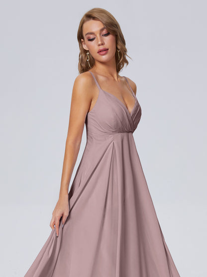 Laila Affordable Spaghetti Straps Chiffon Bridesmaid Dresses