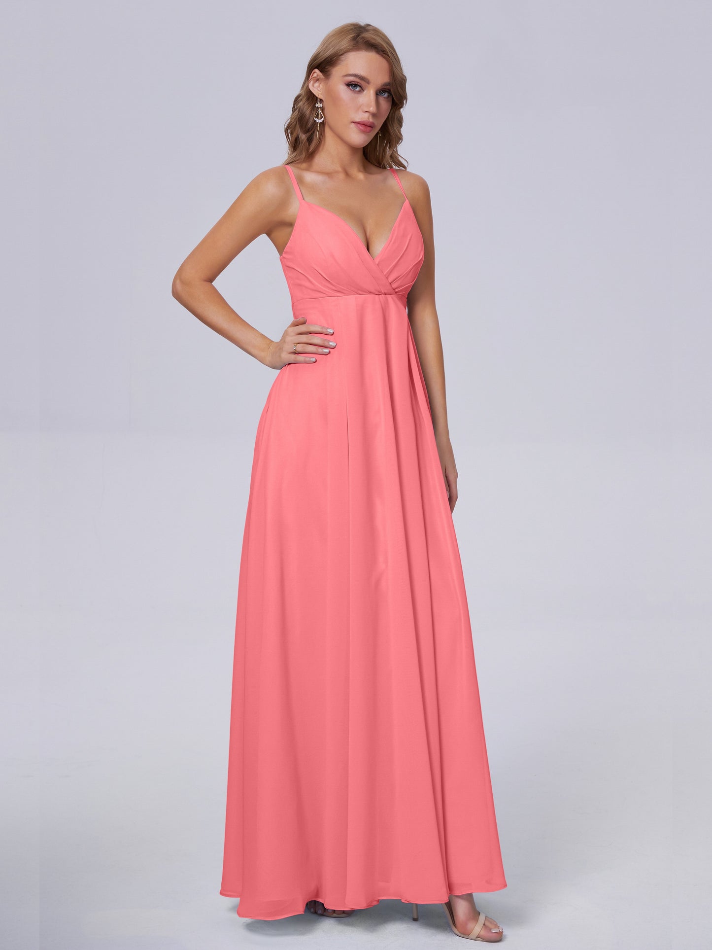 Laila Affordable Spaghetti Straps Chiffon Bridesmaid Dresses