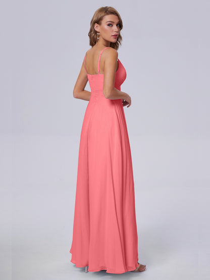 Laila Affordable Spaghetti Straps Chiffon Bridesmaid Dresses