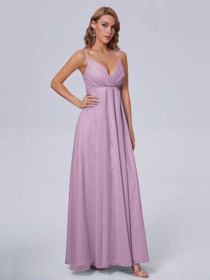 Laila Affordable Spaghetti Straps Chiffon Bridesmaid Dresses