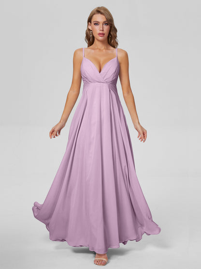 Laila Affordable Spaghetti Straps Chiffon Bridesmaid Dresses