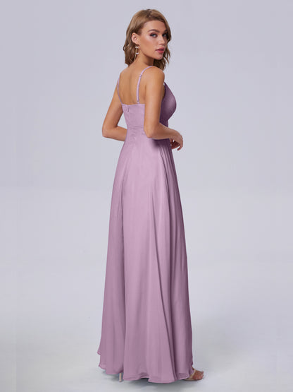 Laila Affordable Spaghetti Straps Chiffon Bridesmaid Dresses