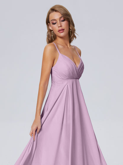 Laila Affordable Spaghetti Straps Chiffon Bridesmaid Dresses