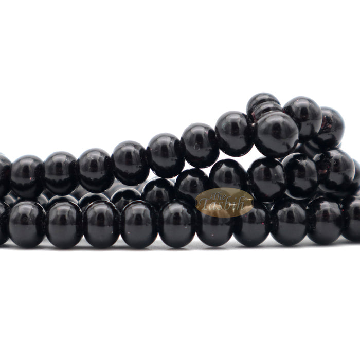 Large 12x9.5 mm Black Monomer Muslim Tasbih Prayer 99-Beads Chain Tassel