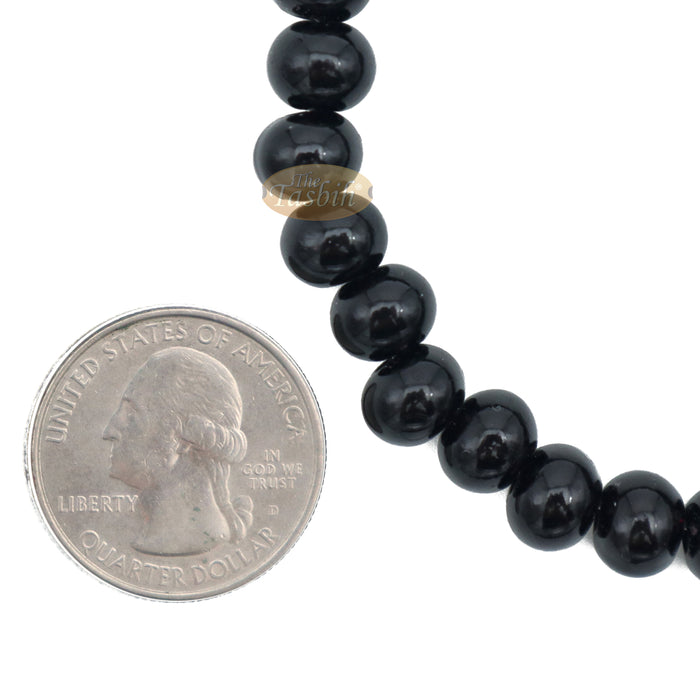 Large 12x9.5 mm Black Monomer Muslim Tasbih Prayer 99-Beads Chain Tassel