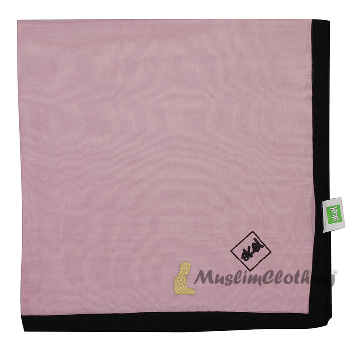 Lavender with Black Border Chiffon Scarf Hijab Shawl Islamic Headwear