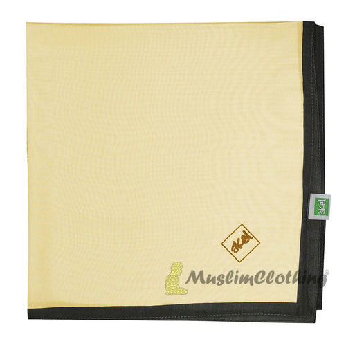 Light Cream with Gray Border Chiffon Scarf Hijab Shawl Islamic Headwear