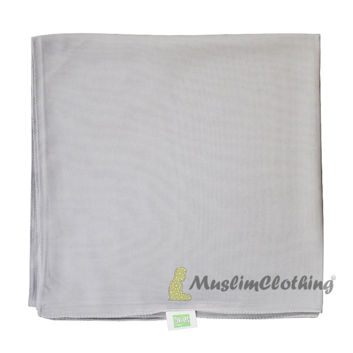 Light Gray Borderless Chiffon Scarf Hijab Shawl Islamic Headwear