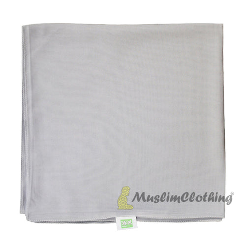 Light Gray Borderless Chiffon Scarf Hijab Shawl Islamic Headwear