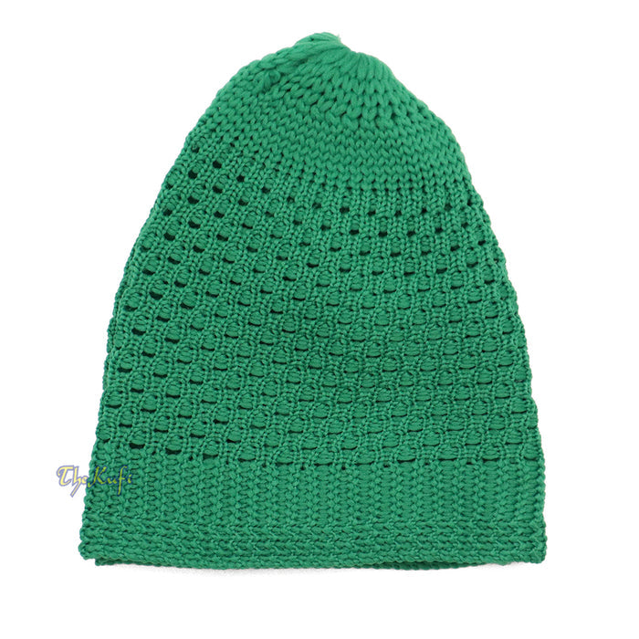 Light Green Open Weave Nylon Kufi Hat