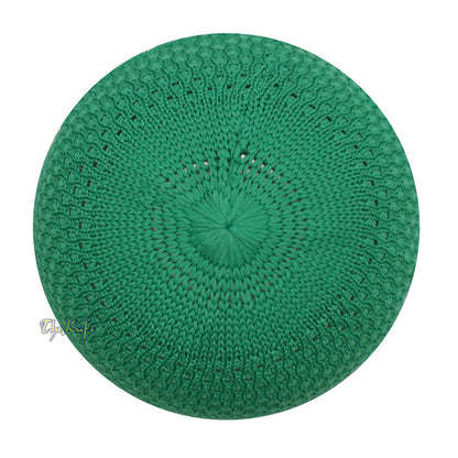 Light Green Open Weave Nylon Kufi Hat