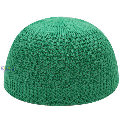Light Green Open Weave Nylon Kufi Hat