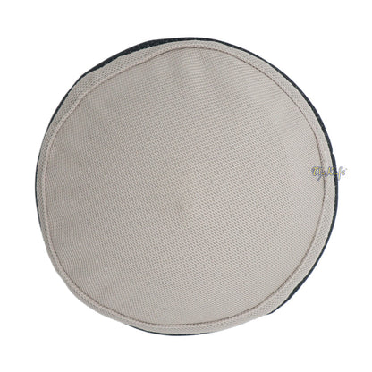 Light Khaki and Black Madun Vented Top Pliable Two-Color Round Kufi Hat