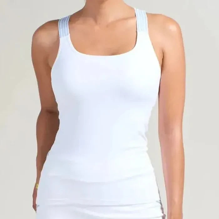 L'Oeuf Poche Baseline Pocket Tank - White/Carolina Blue