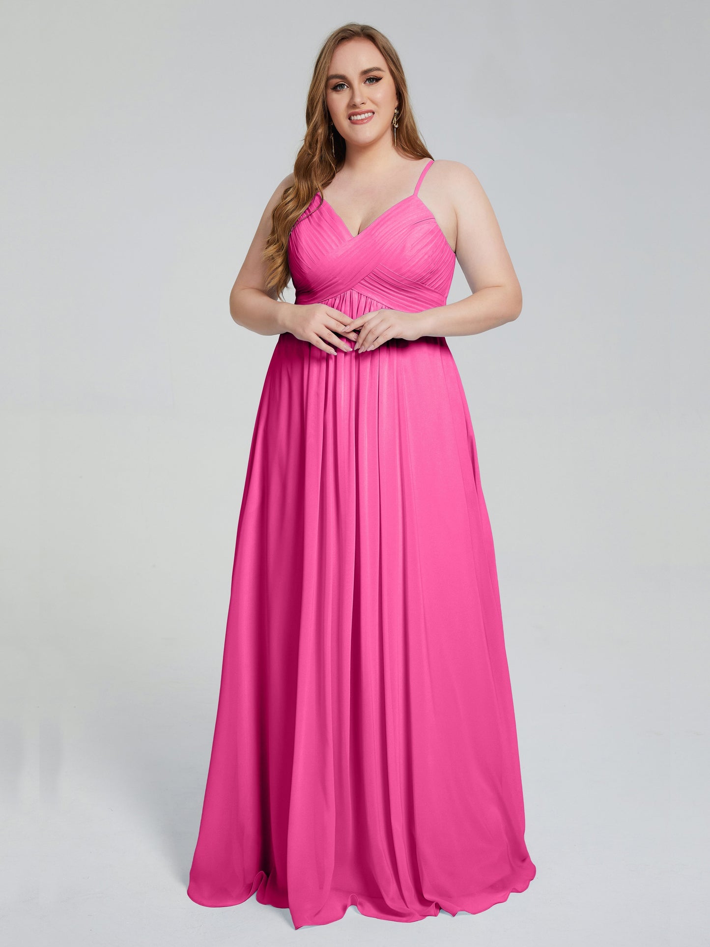 Londyn Spaghetti Straps Plus Size Long Bridesmaid Dresses