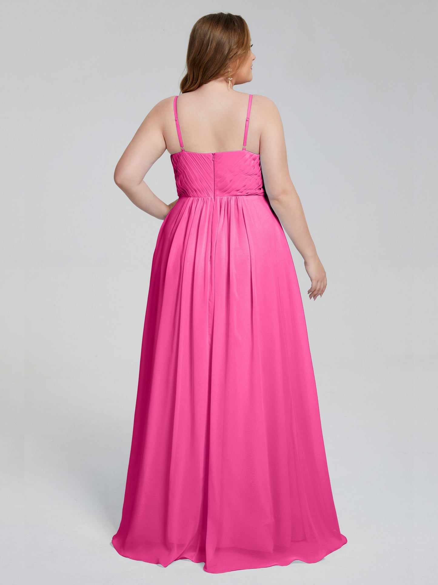 Londyn Spaghetti Straps Plus Size Long Bridesmaid Dresses