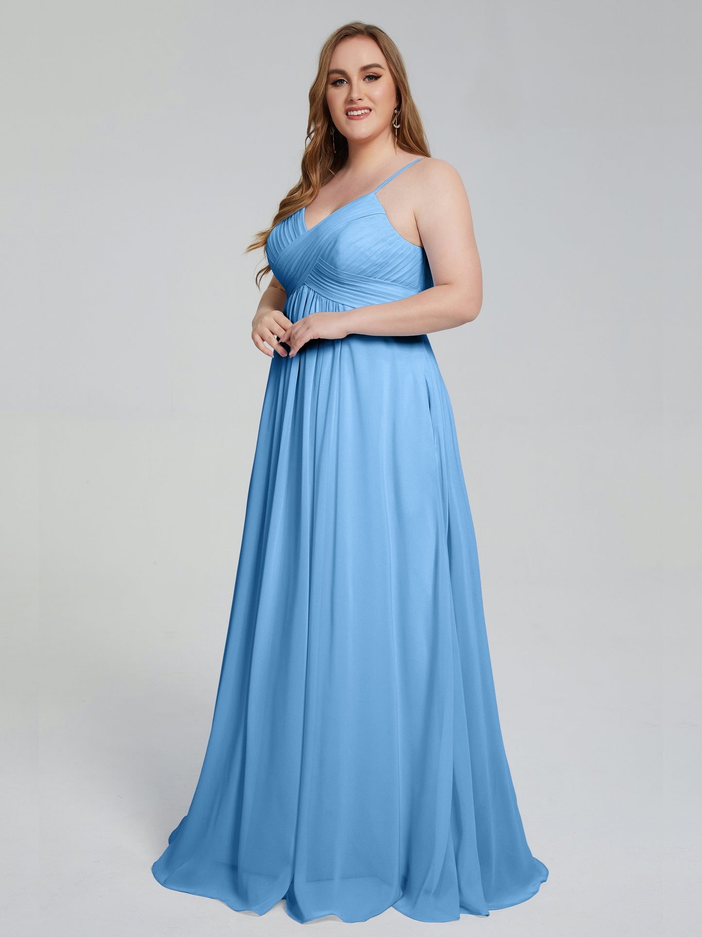 Londyn Spaghetti Straps Plus Size Long Bridesmaid Dresses