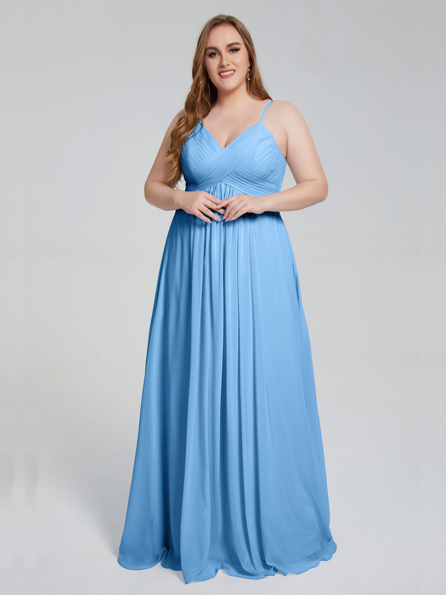 Londyn Spaghetti Straps Plus Size Long Bridesmaid Dresses