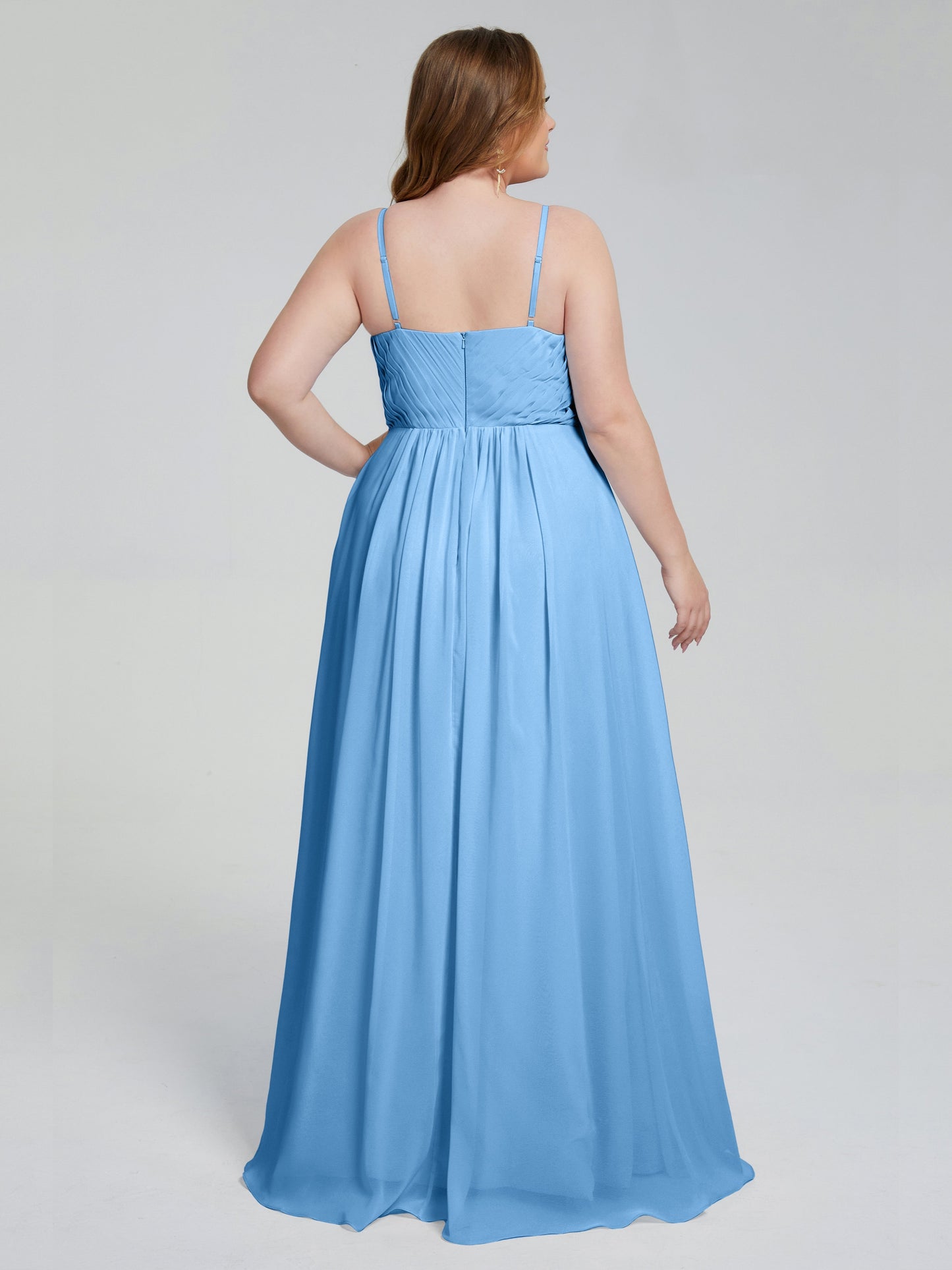 Londyn Spaghetti Straps Plus Size Long Bridesmaid Dresses