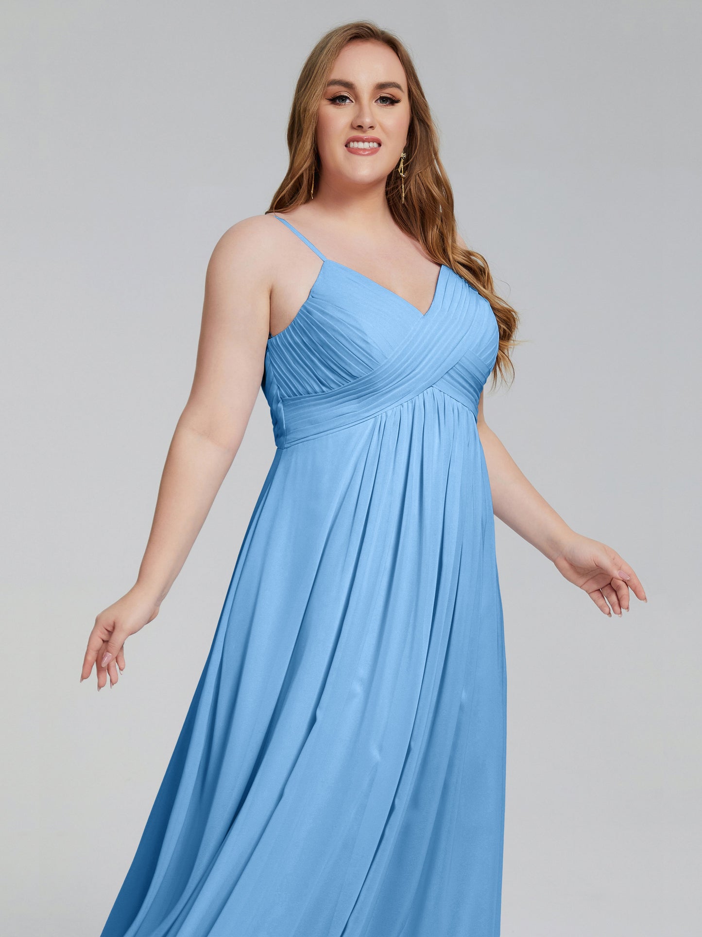 Londyn Spaghetti Straps Plus Size Long Bridesmaid Dresses