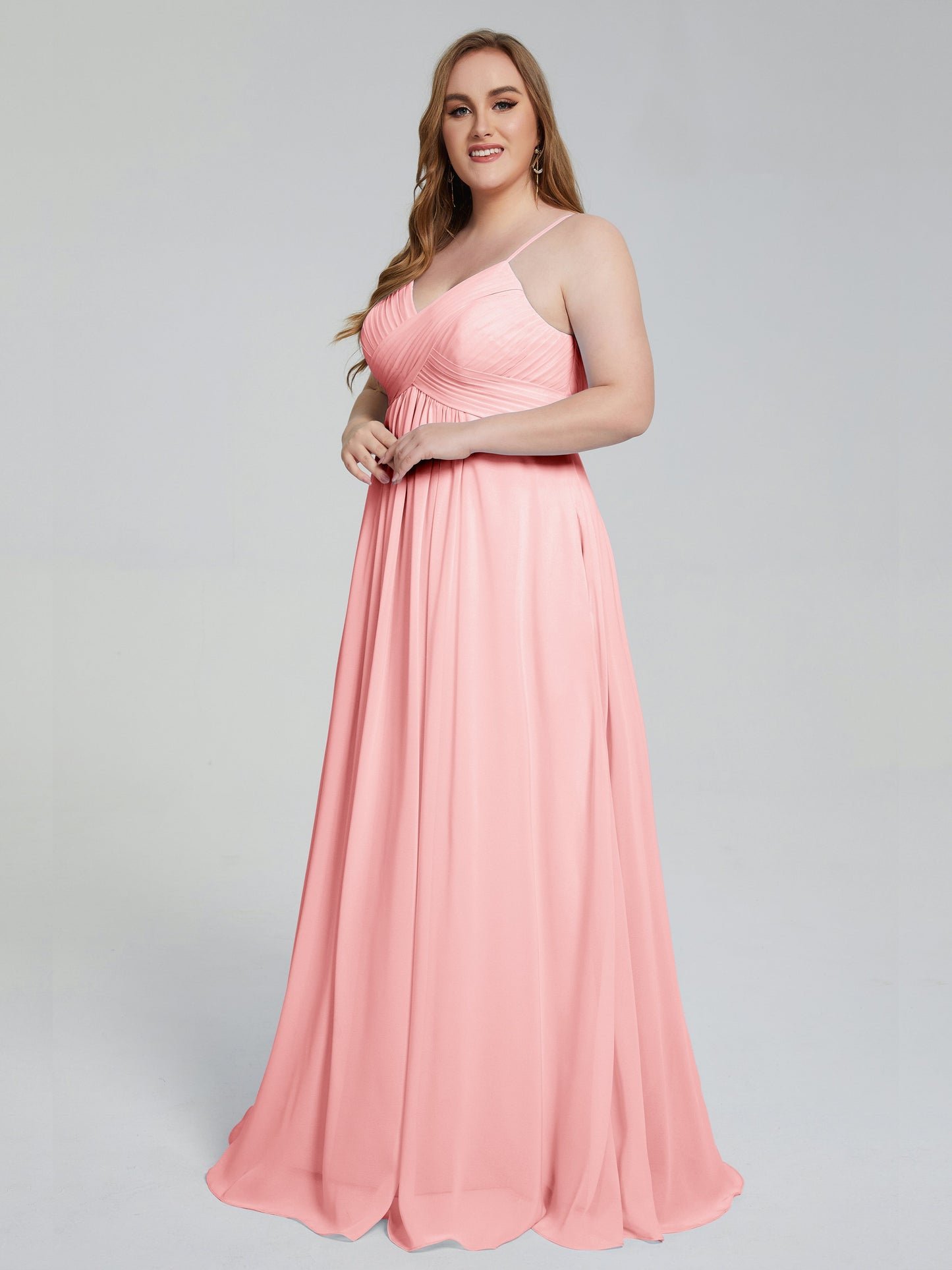 Londyn Spaghetti Straps Plus Size Long Bridesmaid Dresses