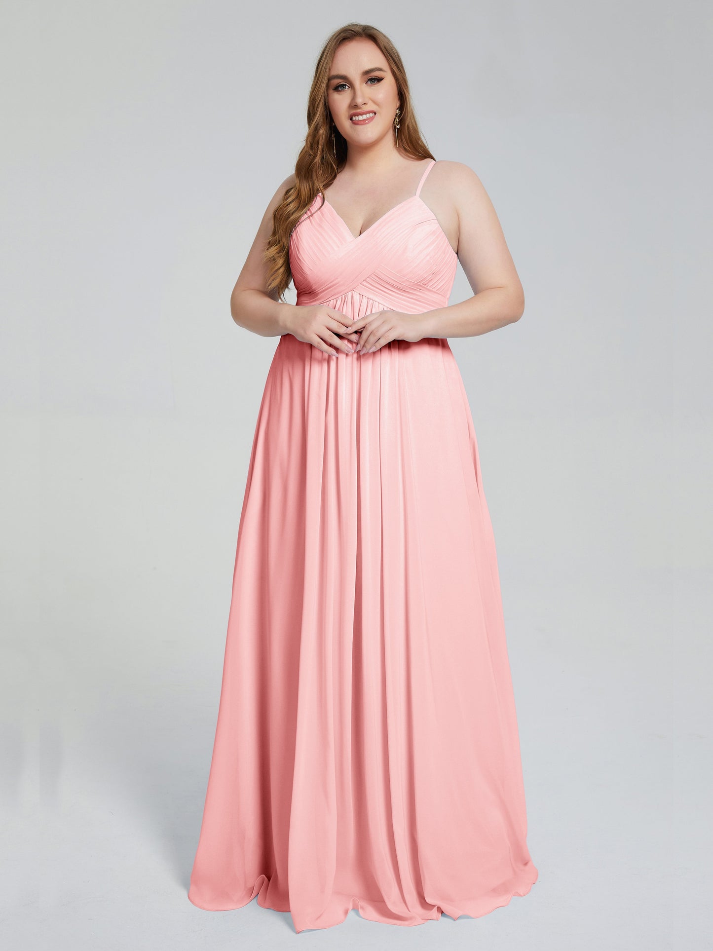 Londyn Spaghetti Straps Plus Size Long Bridesmaid Dresses
