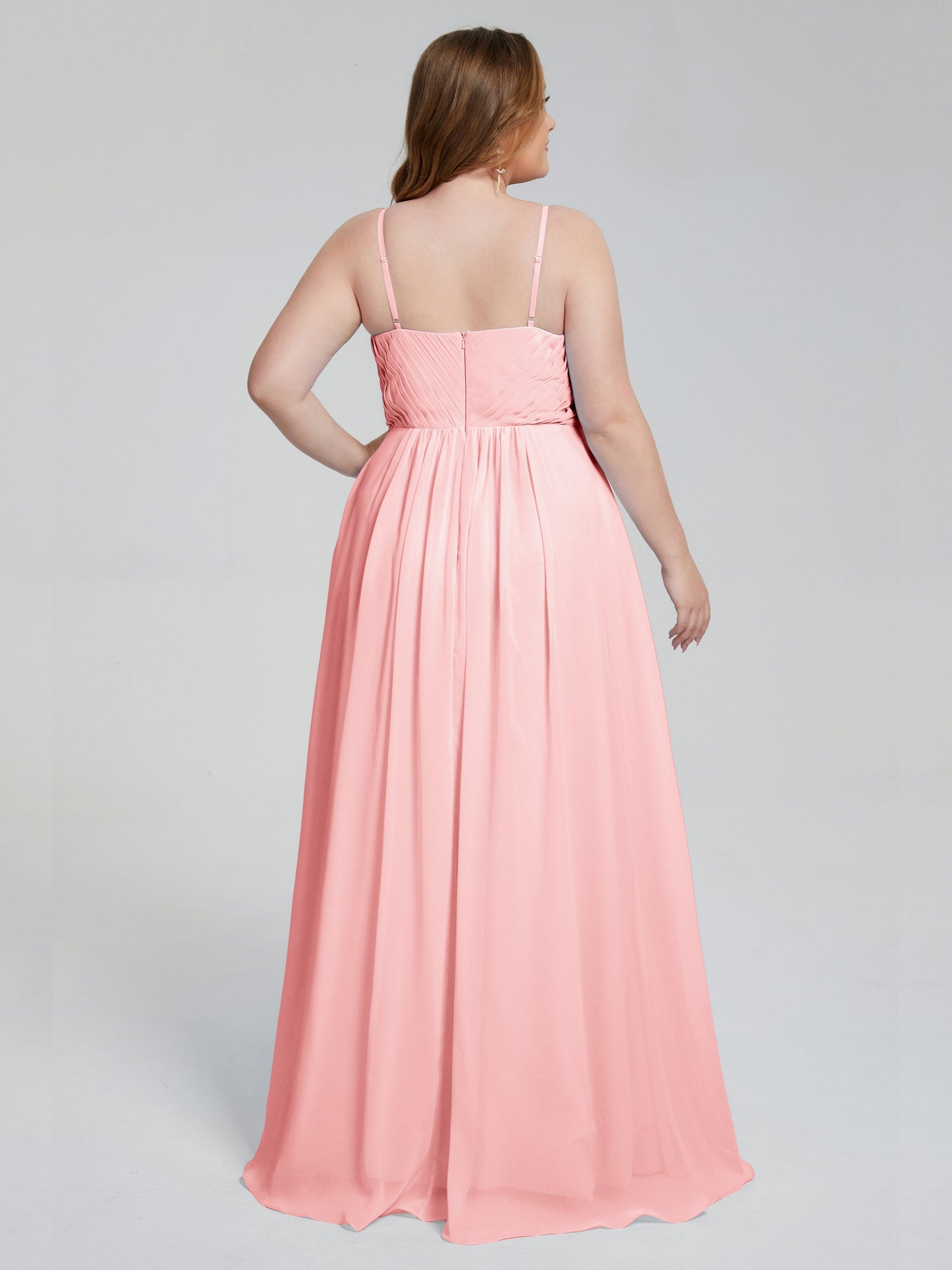 Londyn Spaghetti Straps Plus Size Long Bridesmaid Dresses