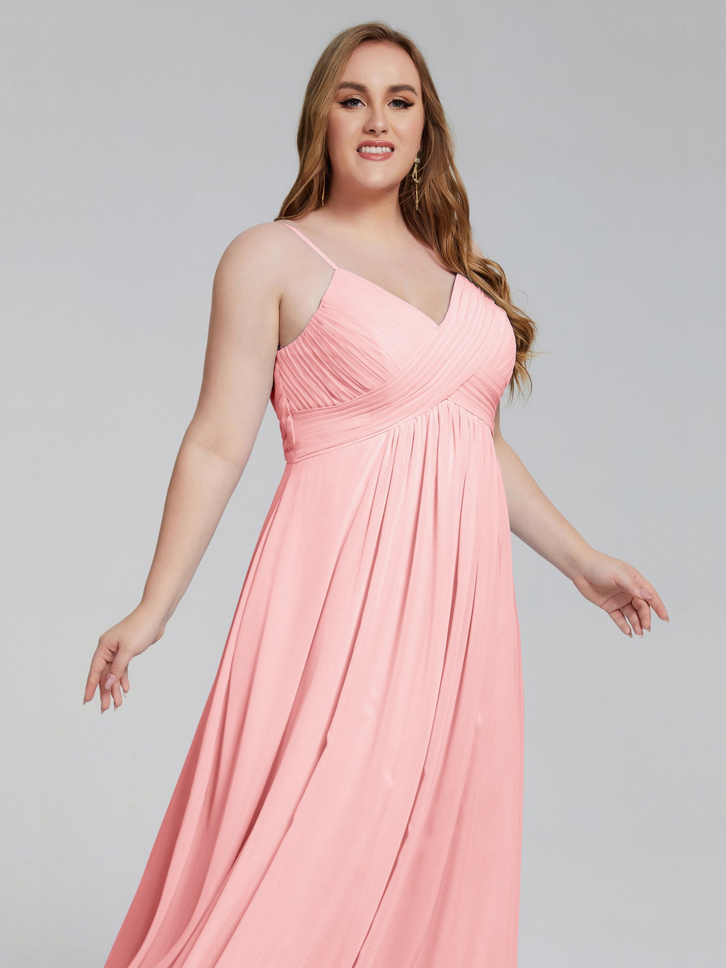 Londyn Spaghetti Straps Plus Size Long Bridesmaid Dresses