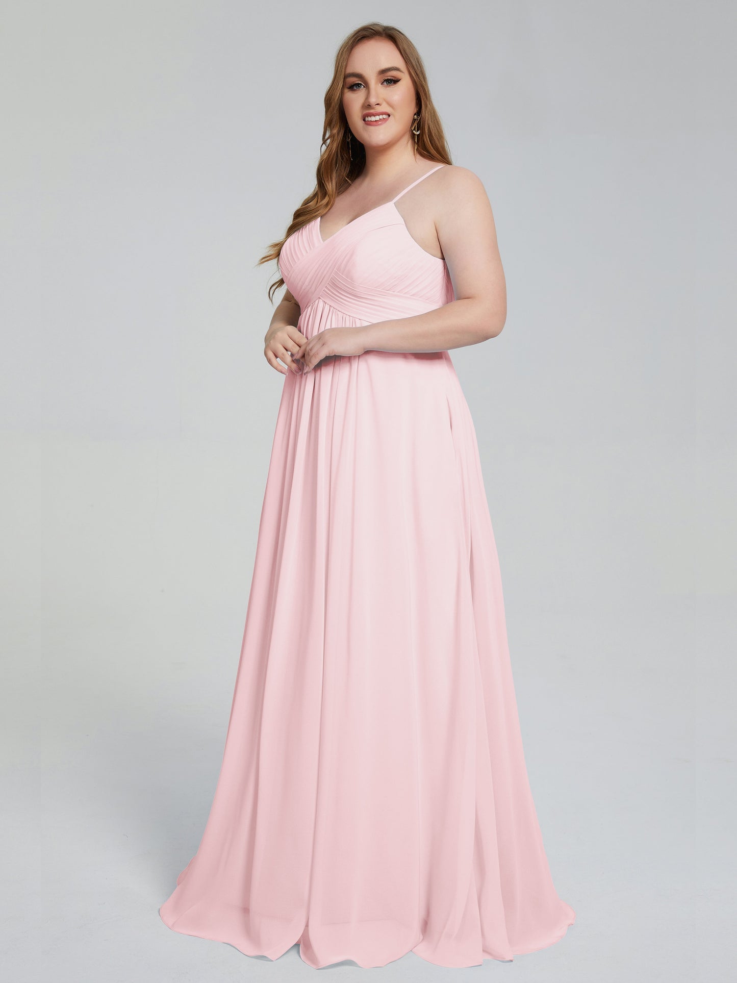 Londyn Spaghetti Straps Plus Size Long Bridesmaid Dresses