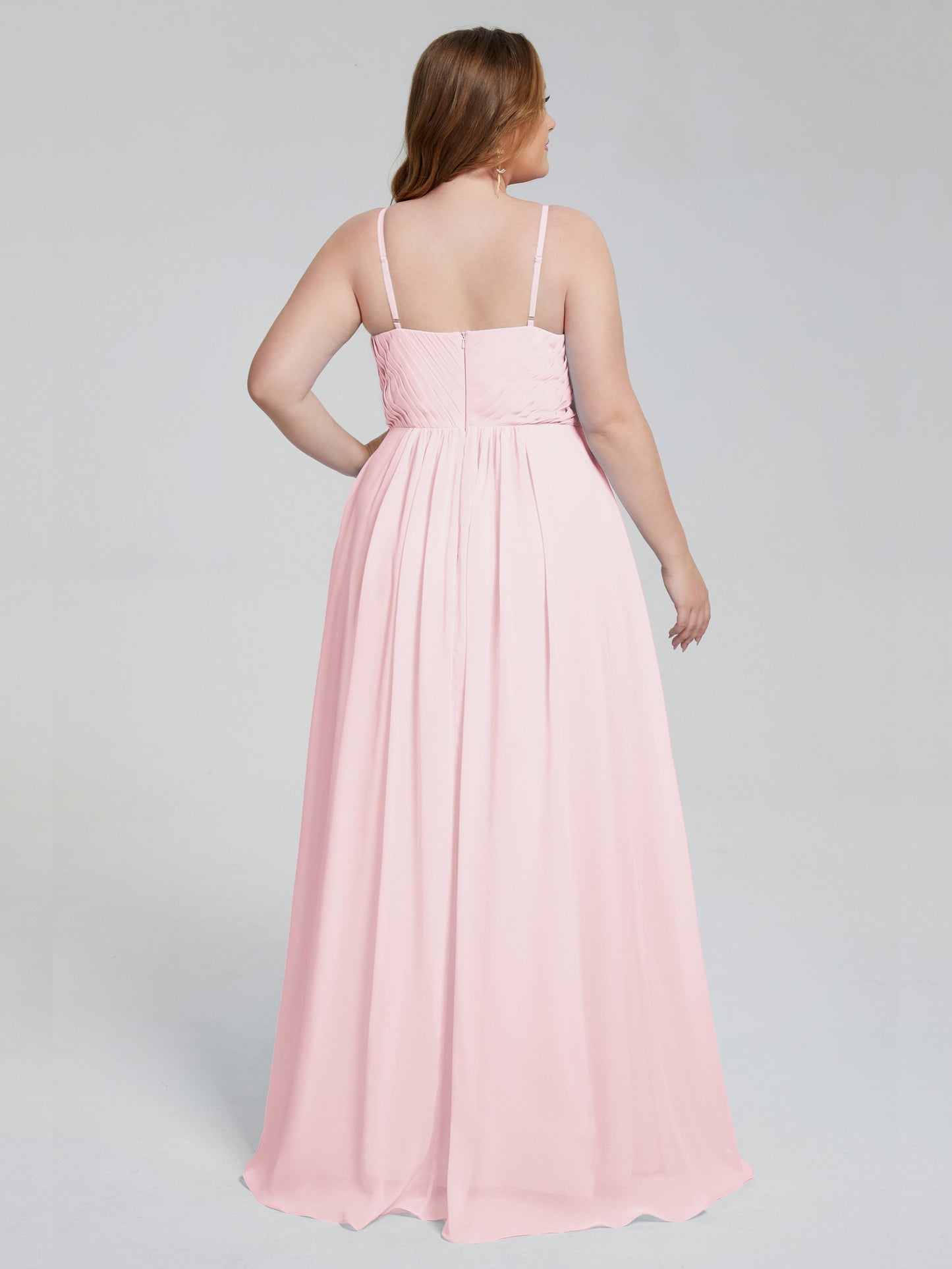 Londyn Spaghetti Straps Plus Size Long Bridesmaid Dresses