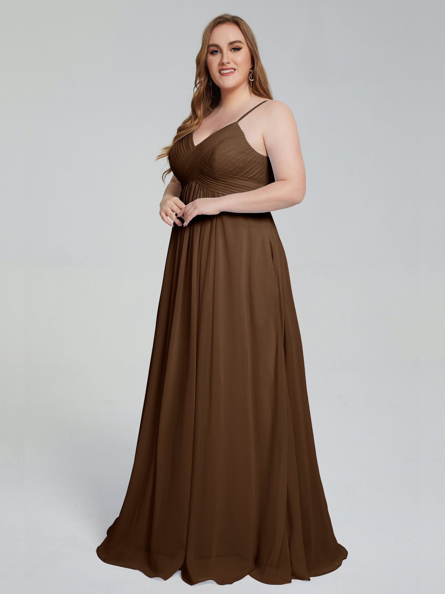 Londyn Spaghetti Straps Plus Size Long Bridesmaid Dresses