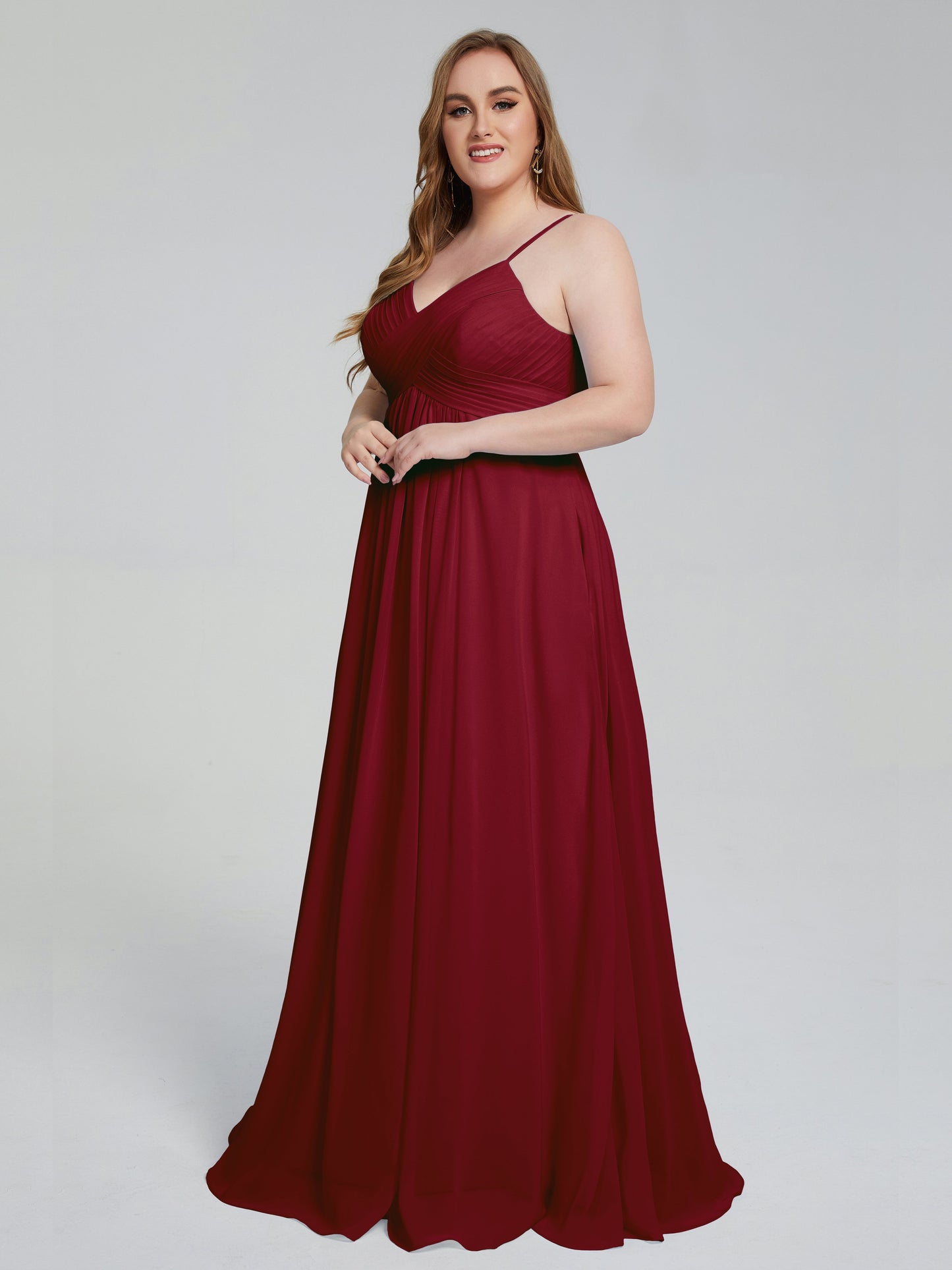 Londyn Spaghetti Straps Plus Size Long Bridesmaid Dresses