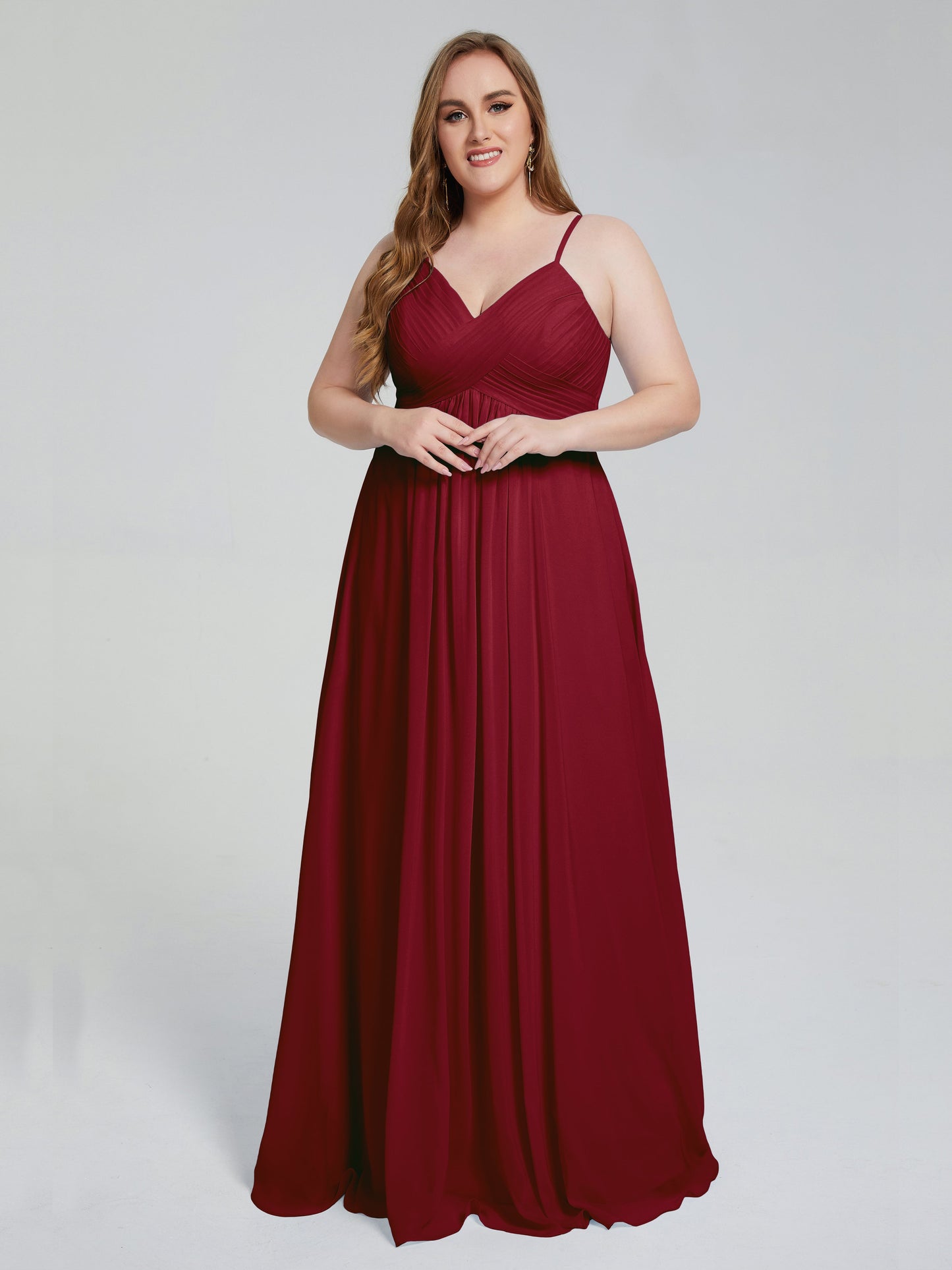 Londyn Spaghetti Straps Plus Size Long Bridesmaid Dresses