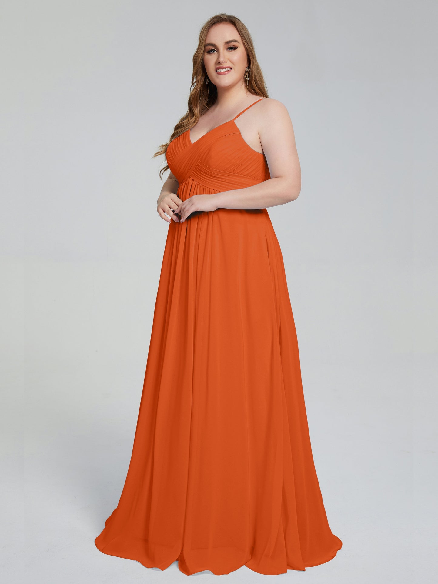 Londyn Spaghetti Straps Plus Size Long Bridesmaid Dresses