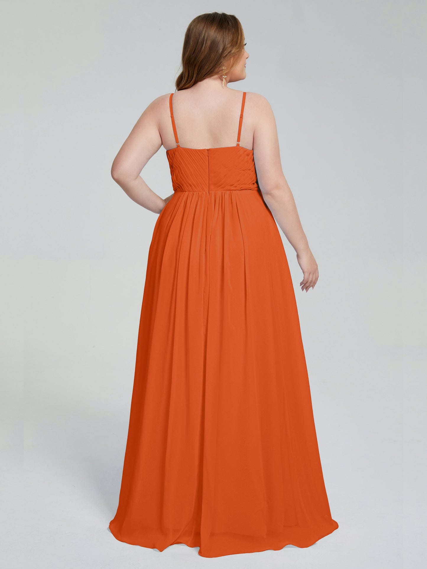 Londyn Spaghetti Straps Plus Size Long Bridesmaid Dresses