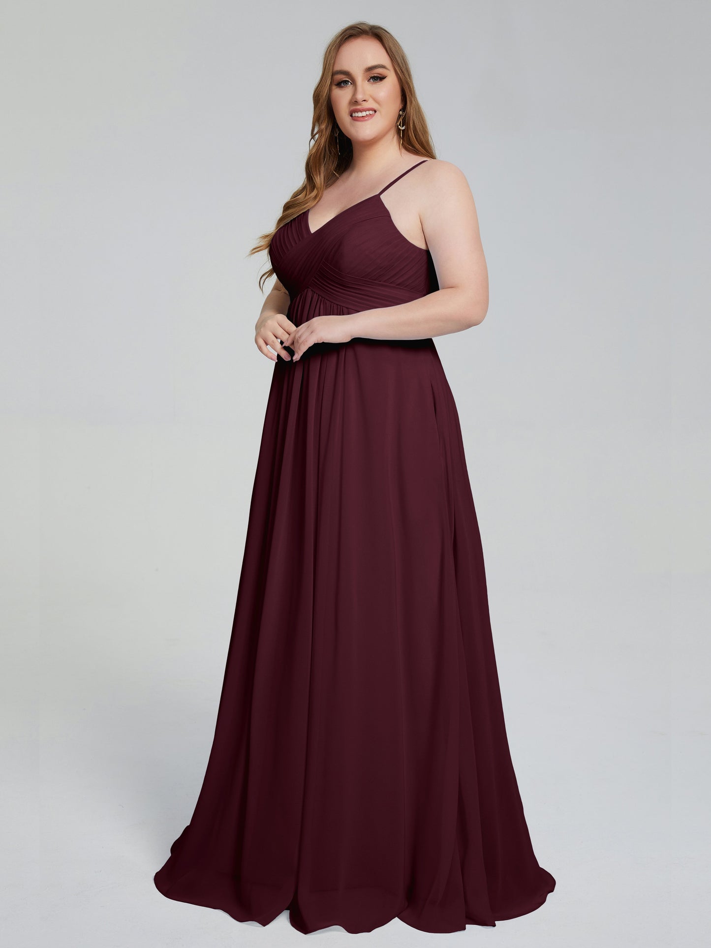 Londyn Spaghetti Straps Plus Size Long Bridesmaid Dresses