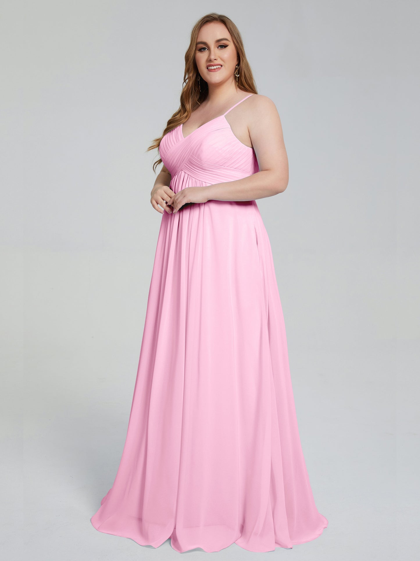 Londyn Spaghetti Straps Plus Size Long Bridesmaid Dresses