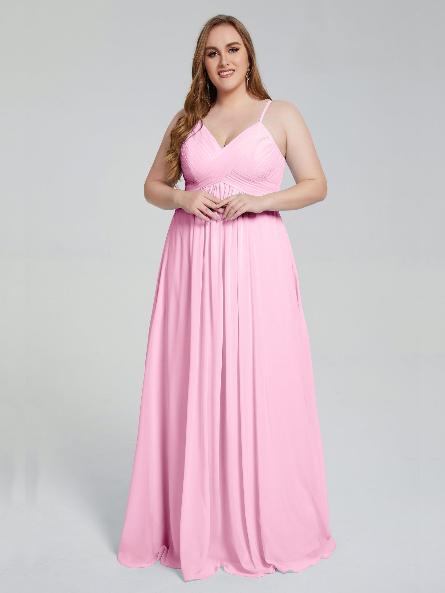 Londyn Spaghetti Straps Plus Size Long Bridesmaid Dresses