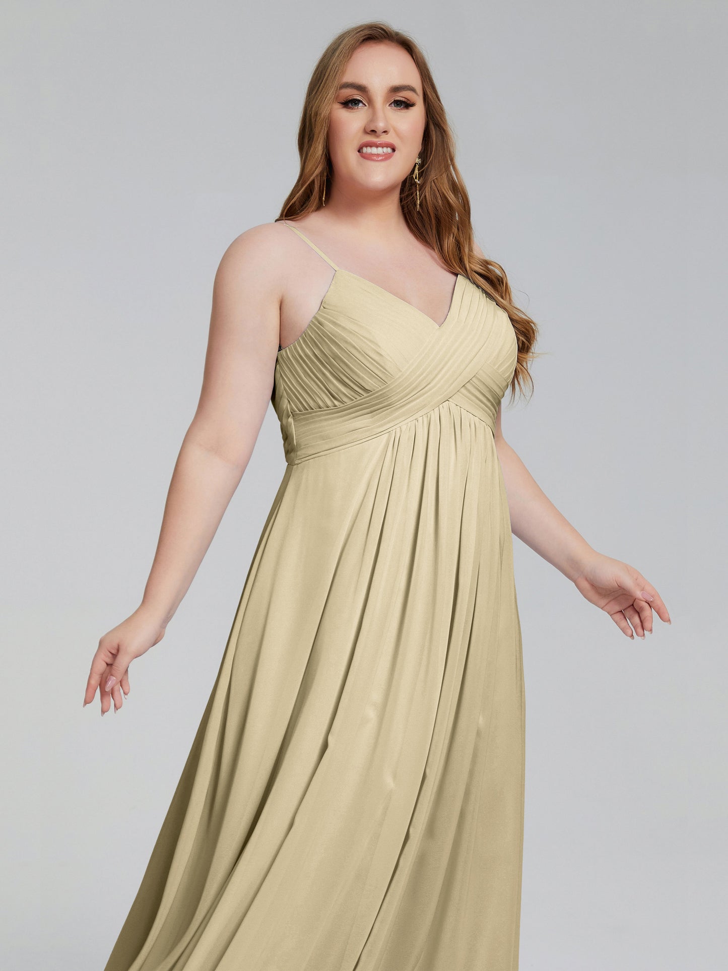 Londyn Spaghetti Straps Plus Size Long Bridesmaid Dresses