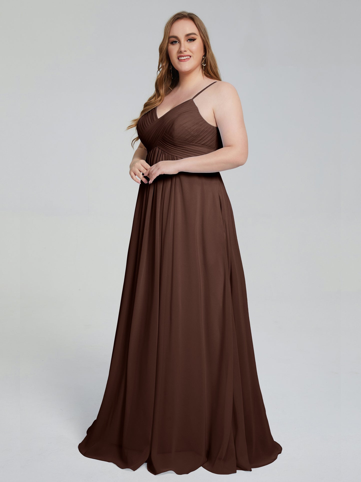 Londyn Spaghetti Straps Plus Size Long Bridesmaid Dresses