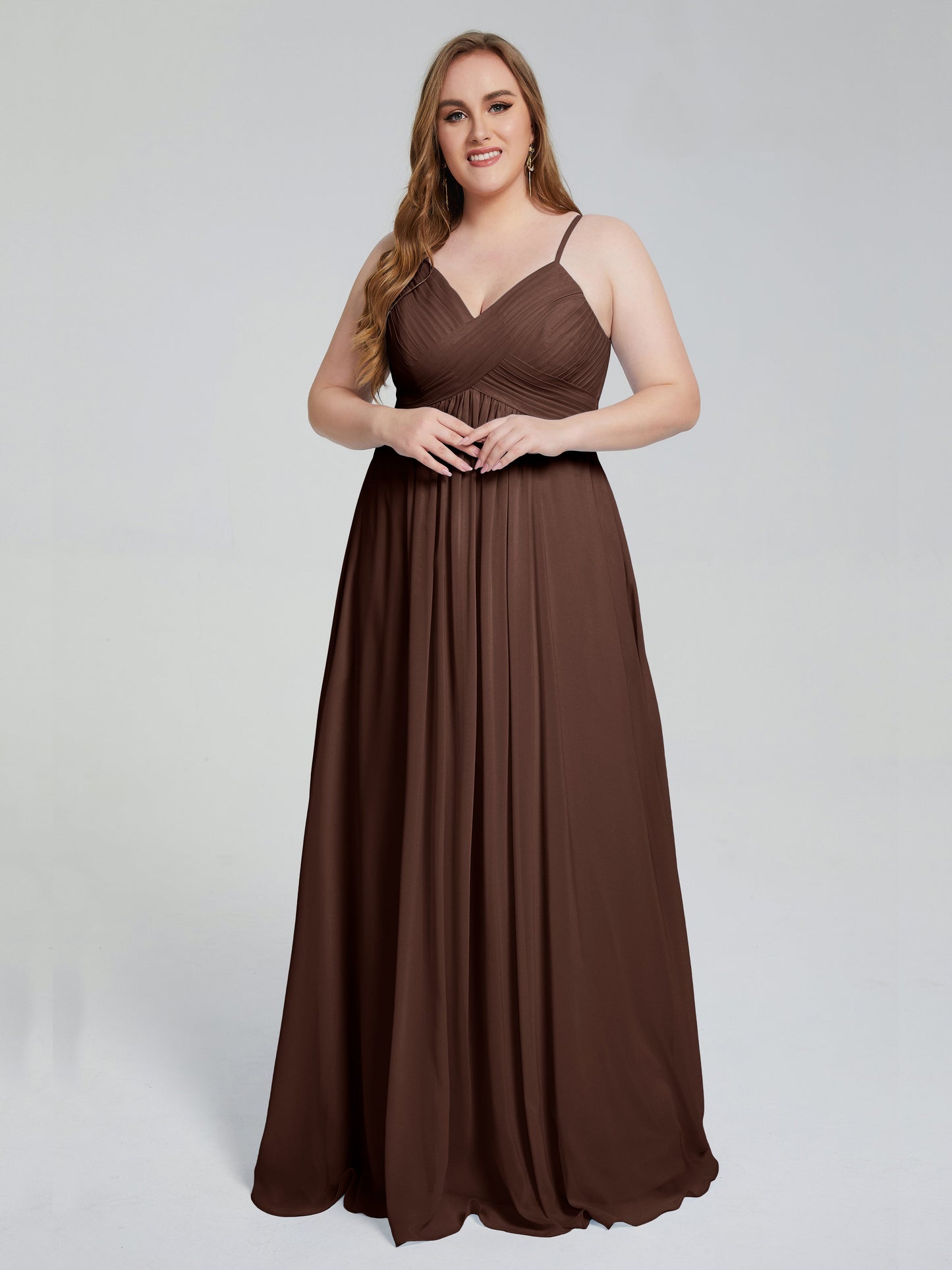 Londyn Spaghetti Straps Plus Size Long Bridesmaid Dresses