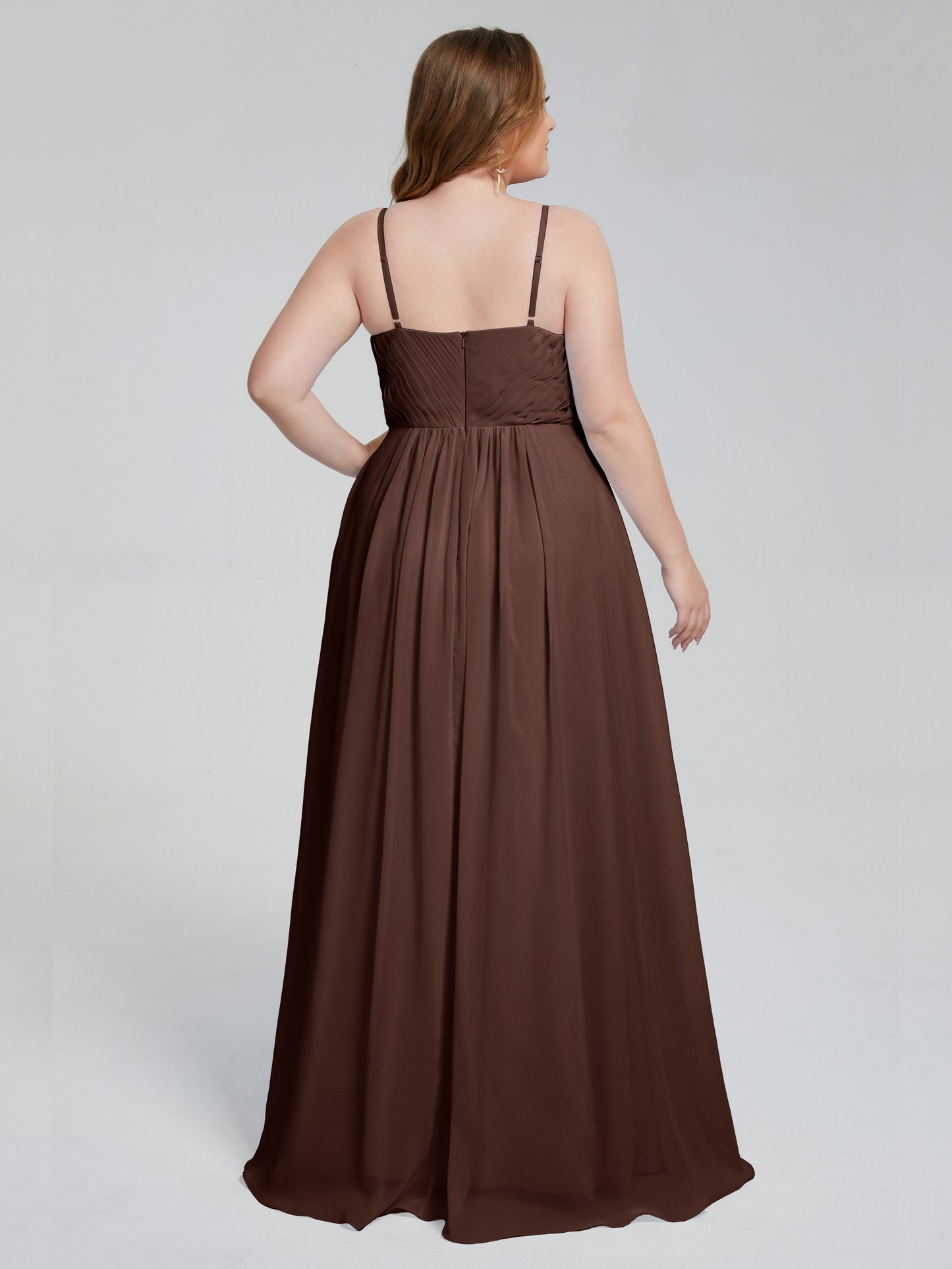 Londyn Spaghetti Straps Plus Size Long Bridesmaid Dresses