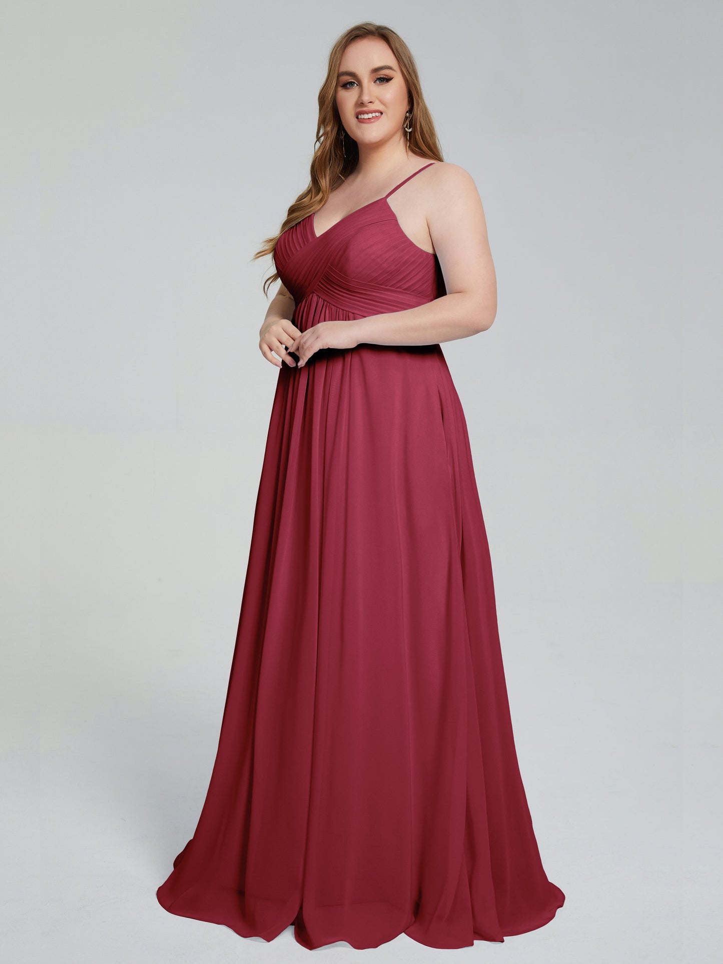 Londyn Spaghetti Straps Plus Size Long Bridesmaid Dresses