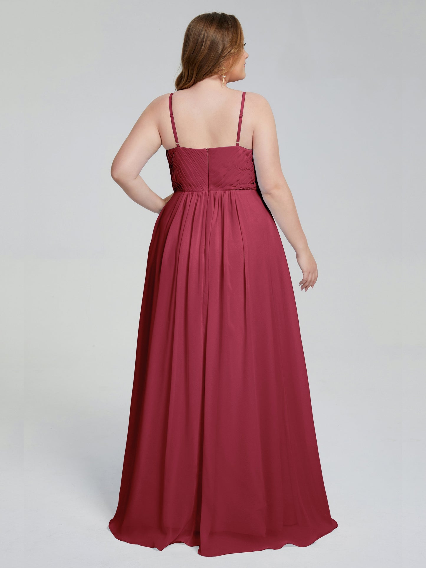 Londyn Spaghetti Straps Plus Size Long Bridesmaid Dresses