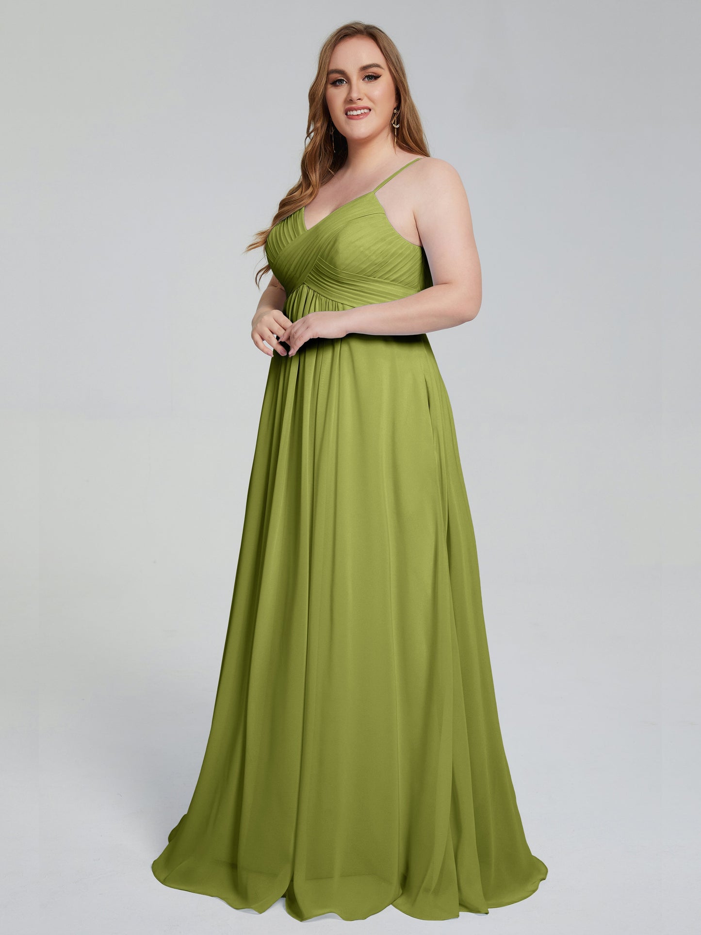 Londyn Spaghetti Straps Plus Size Long Bridesmaid Dresses