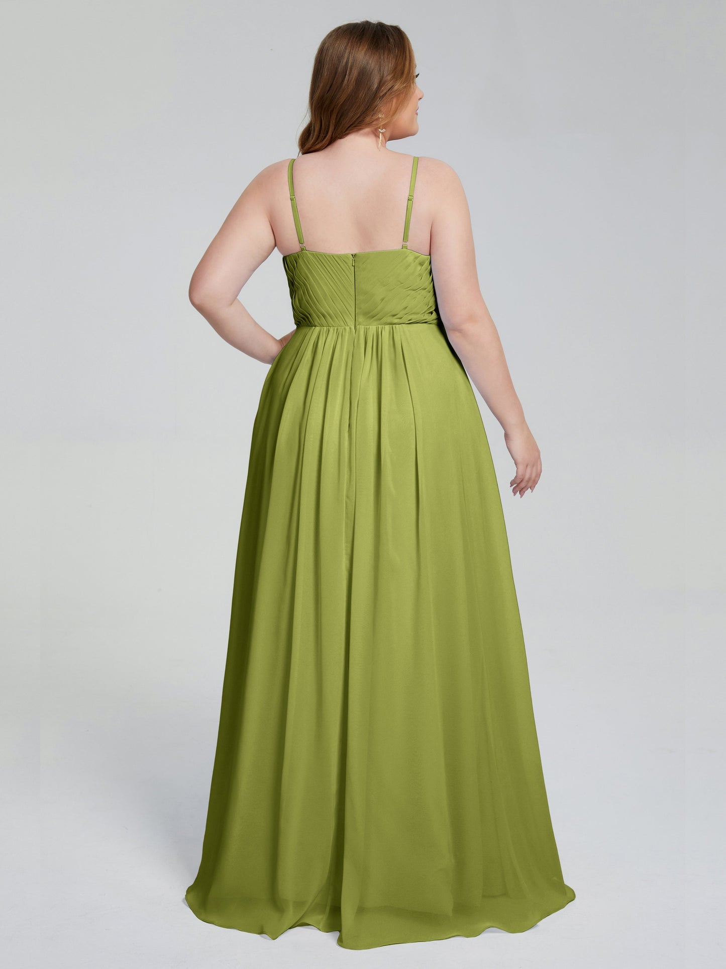 Londyn Spaghetti Straps Plus Size Long Bridesmaid Dresses