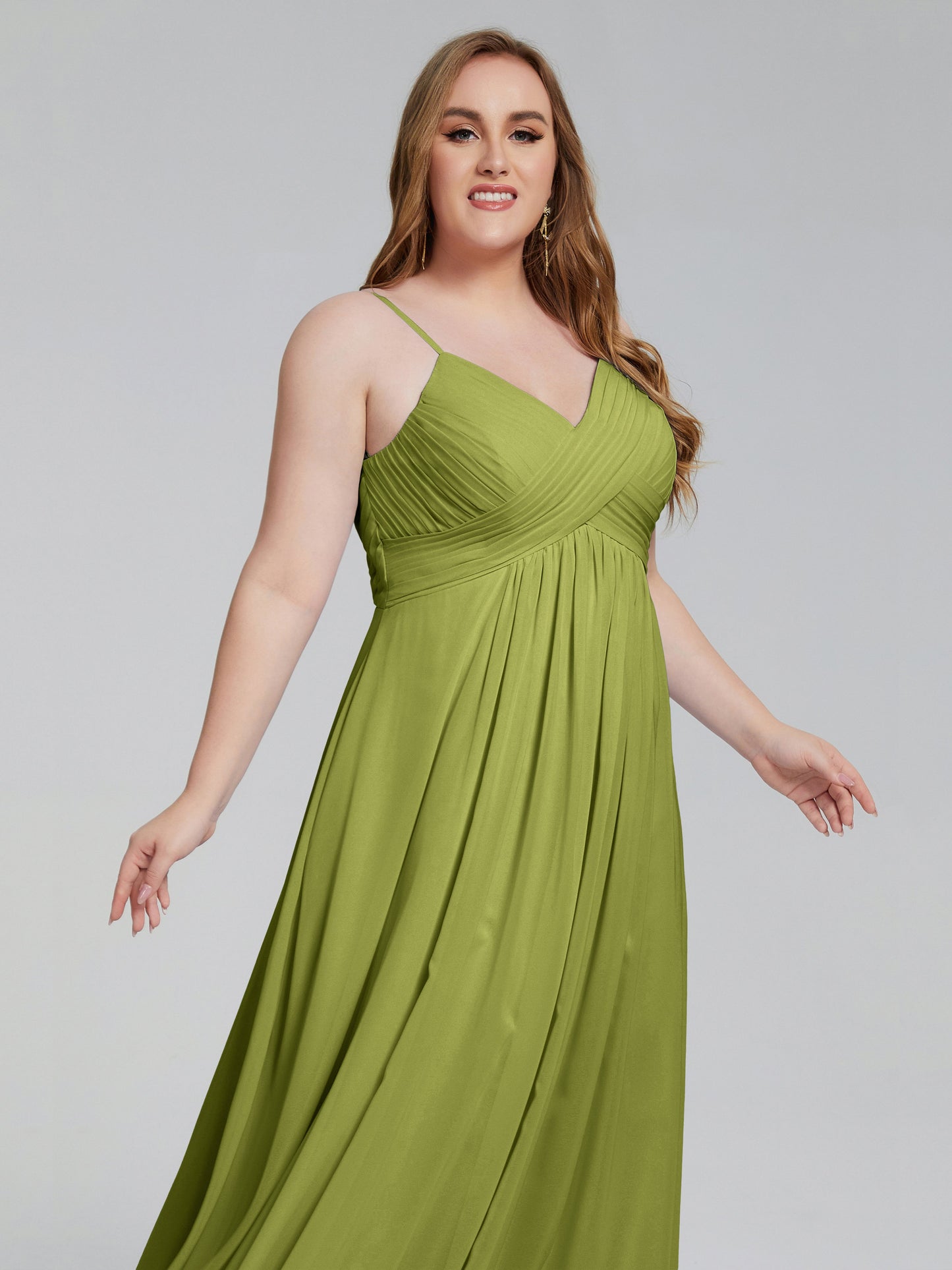 Londyn Spaghetti Straps Plus Size Long Bridesmaid Dresses