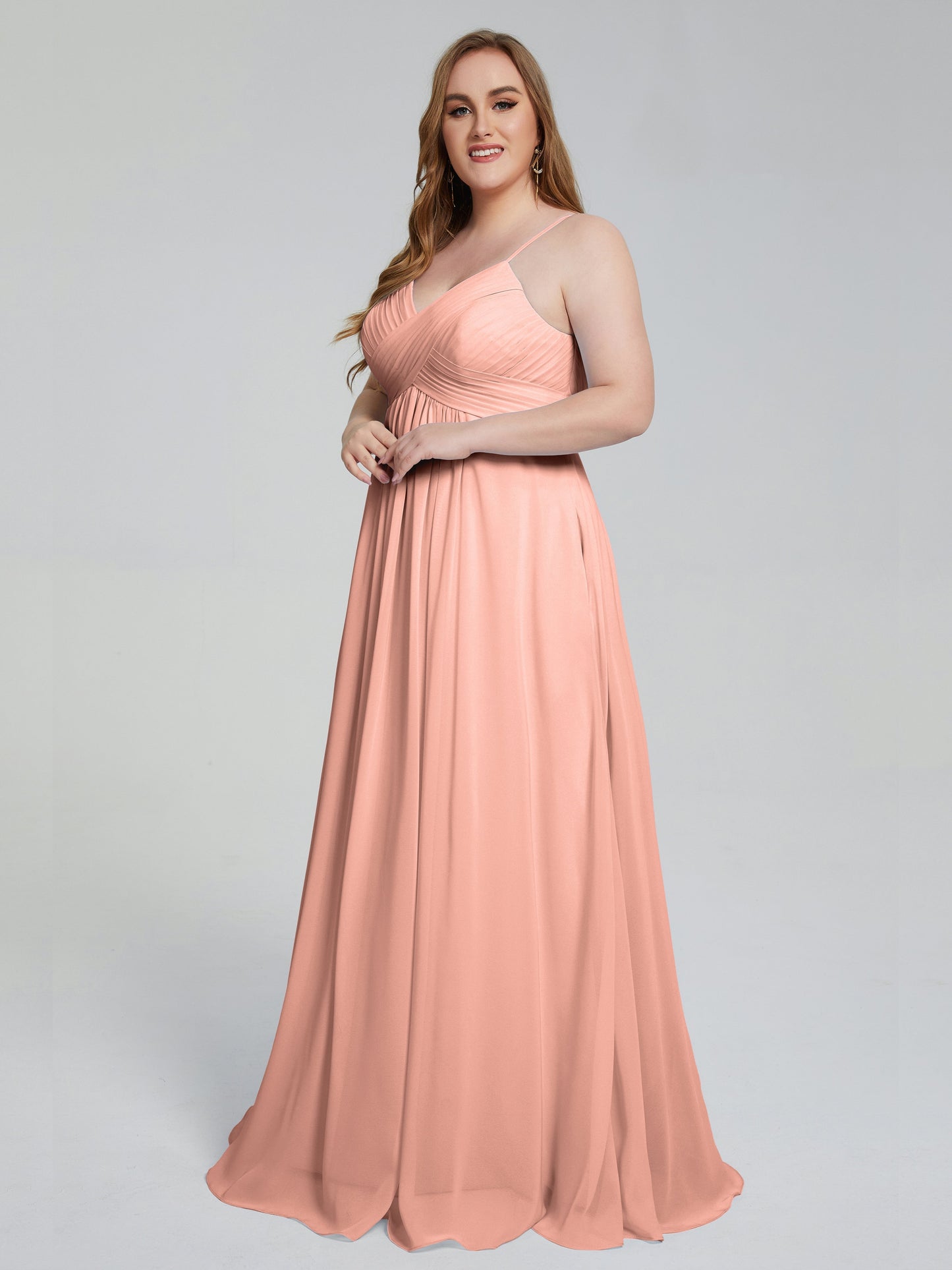 Londyn Spaghetti Straps Plus Size Long Bridesmaid Dresses